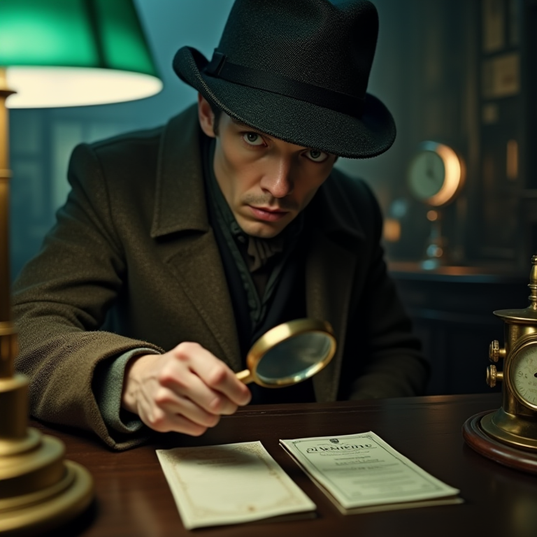 The Rivalry: a brass magnifying glass over two calling cards